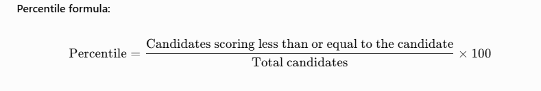 TJEE Percentile formula